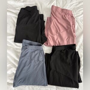 Maternity Leggings Set in Pink, Gray, and Black